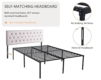 Amazon.com: Capacmkseh 14 Inch Full Size Metal Bed Frame